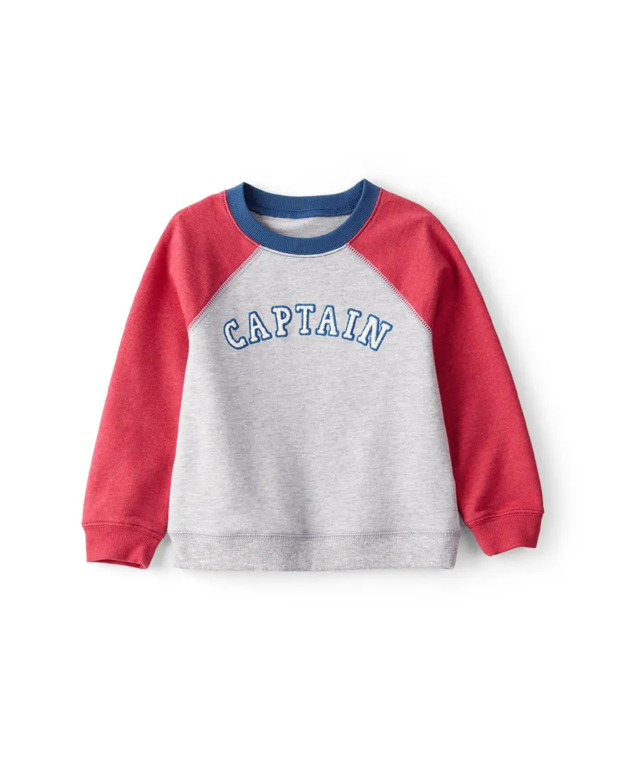 Blusa de moletom infantil raglan captain - multicor