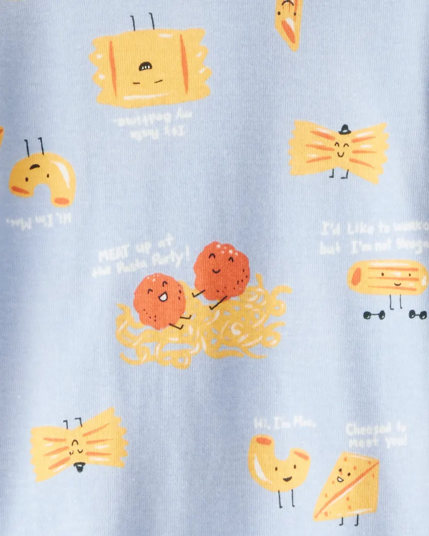 Outra vista de Pijama longo infantil 4 peças macarrão listras - multicor